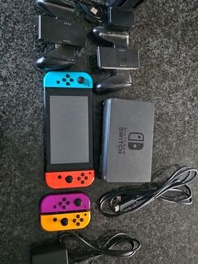 Nintendo Switch Console with Neon & Custom Joy-Con Colors